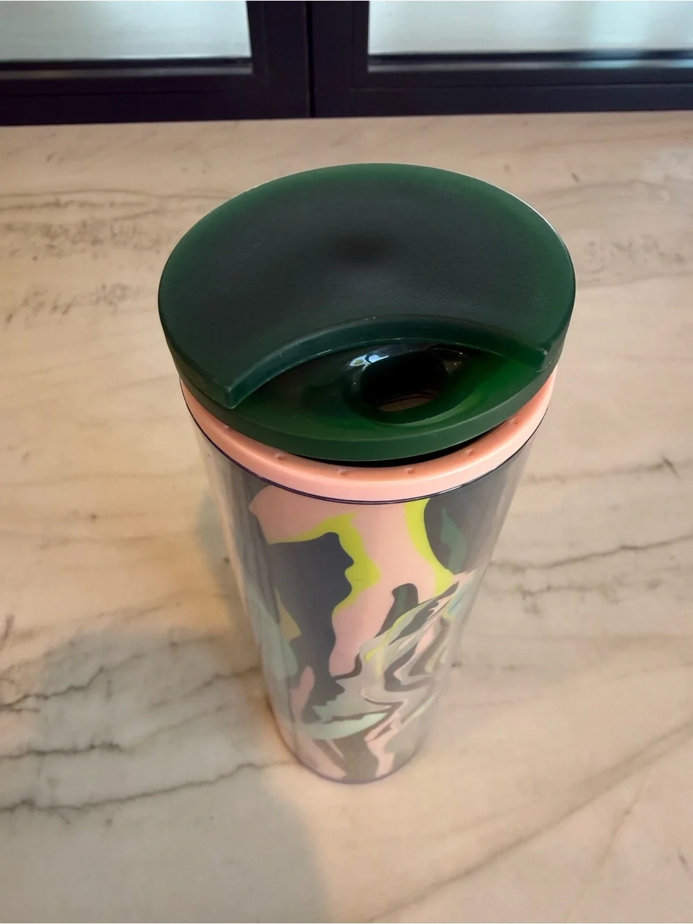 Starbucks Iridescent Green Pink Patterned Stainless Tumbler